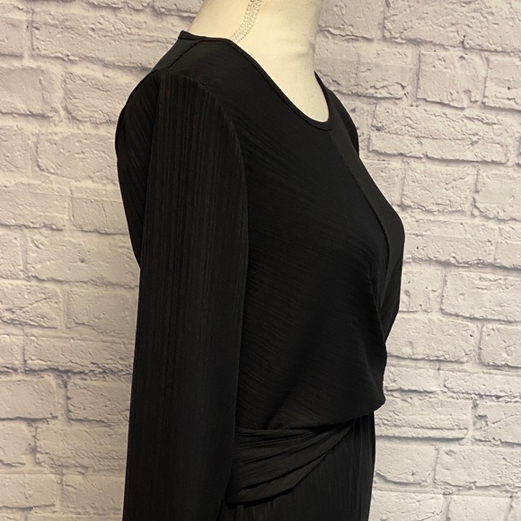 Nine West Black Long Sleeve Twist Front Dress Size M - Picture 6 of 11